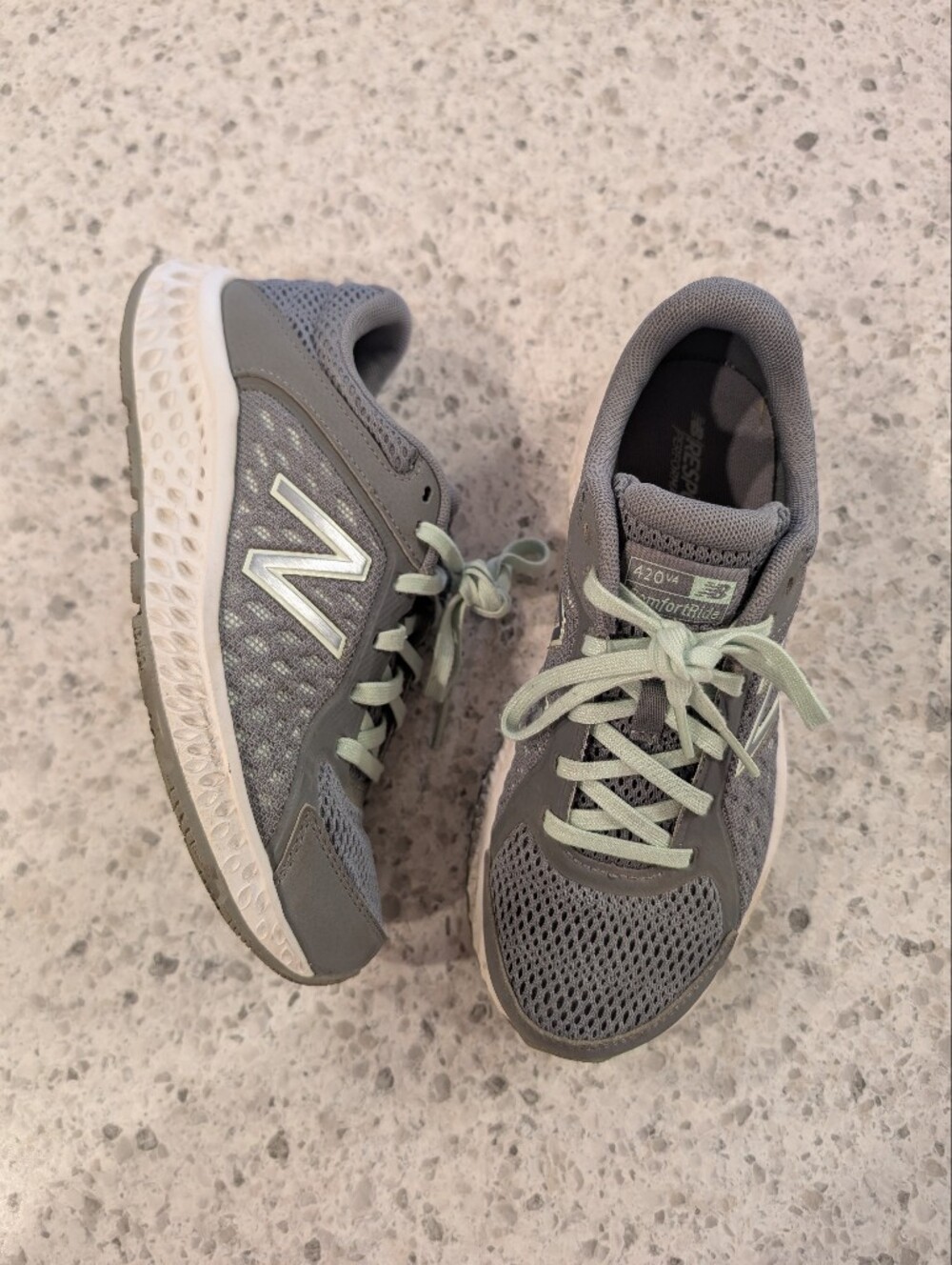 New Balance 6 Runners 420 Comfort Ride Grey Mint Walking Shoes Mesh Running Run
